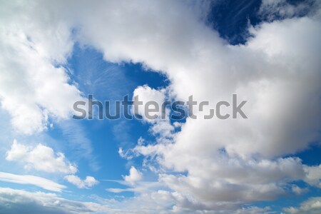 Chmury widoku osobliwy biały Błękitne niebo streszczenie Zdjęcia stock © pedrosala