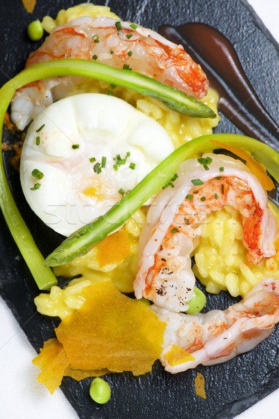 Jaj szafran risotto warzyw żywności restauracji Zdjęcia stock © pedrosala