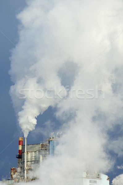 Dymu papieru młyn chmury przemysłu przemysłowych Zdjęcia stock © pedrosala