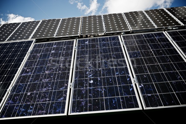 Energia solar pormenor fotovoltaica painel elétrico Foto stock © pedrosala