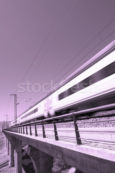 Różowy prędkości pociągu niebo samochodu Zdjęcia stock © pedrosala
