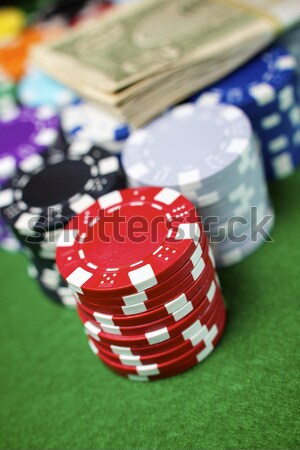 Línea fichas de casino tarjetas ordenador dinero portátil Foto stock © pedrosala