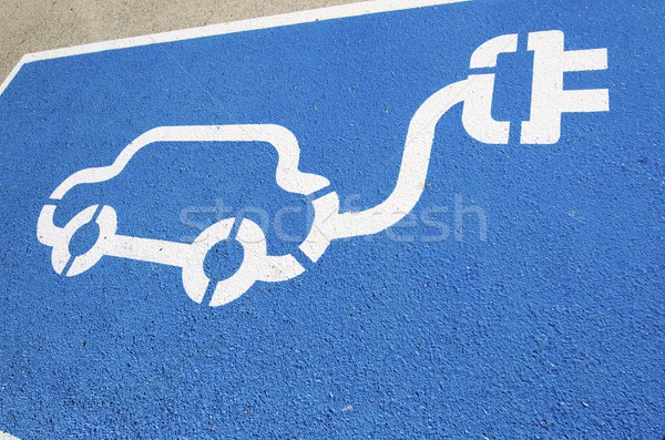 Samochód elektryczny niebieski kabel przyszłości czyste Zdjęcia stock © pedrosala