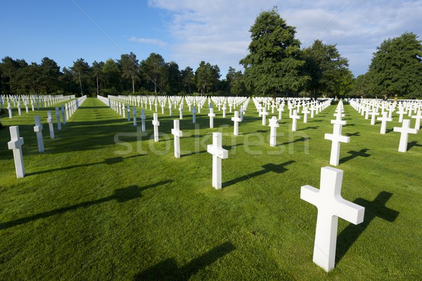 Cmentarz biały krzyże amerykański plaży Zdjęcia stock © pedrosala