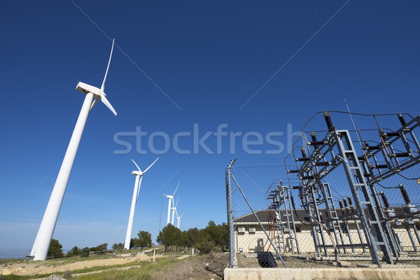 Vento energia produção elétrico fazenda cabo Foto stock © pedrosala