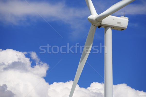 Szél energia elektromos gyártás fehér felhők Stock fotó © pedrosala