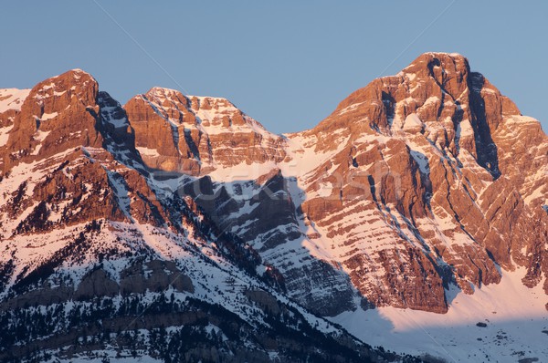 Foto d'archivio: Sunrise · montagna · valle · natura · panorama · neve