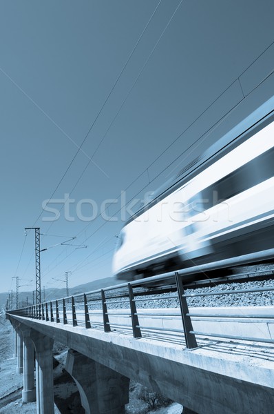 Blue speed train Stock photo © pedrosala