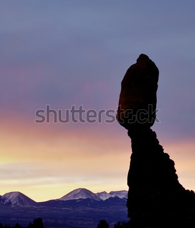Stock foto: Ausgewogene · rock · Park · USA · Sonnenuntergang · Natur
