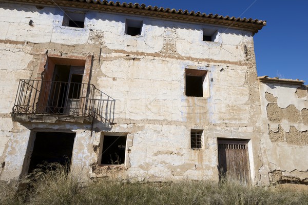 Stockfoto: Verlaten · landelijk · gebouw · hemel · home · venster