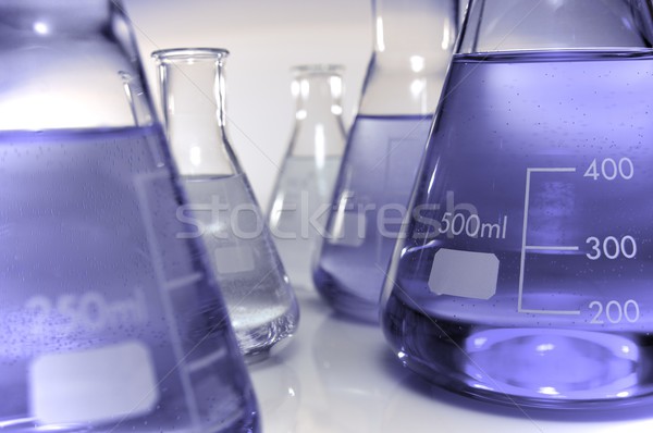 Gruppe lila Flüssigkeit Glas Hintergrund Industrie Stock foto © pedrosala