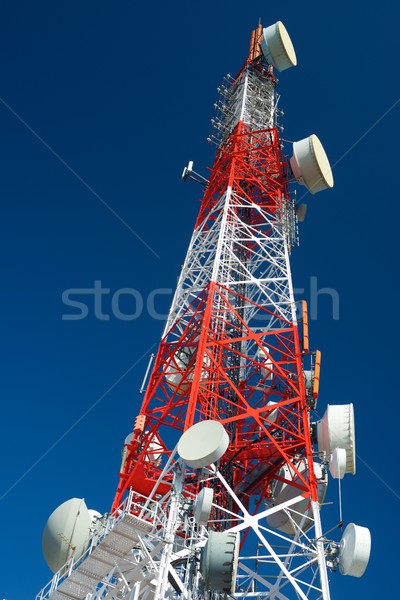 связь башни Blue Sky бизнеса небе телевидение Сток-фото © pedrosala