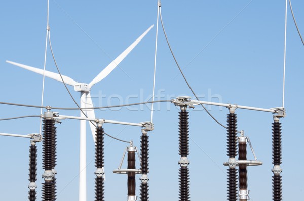 Vento energia moinho de vento elétrico poder produção Foto stock © pedrosala