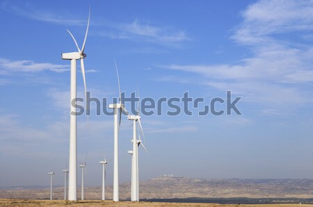 Moulin à vent groupe ciel bleu nature technologie domaine [[stock_photo]] © pedrosala