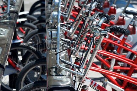 Mietbetrag Fahrräder Straße Stadt Straße Metall Stock foto © pedrosala