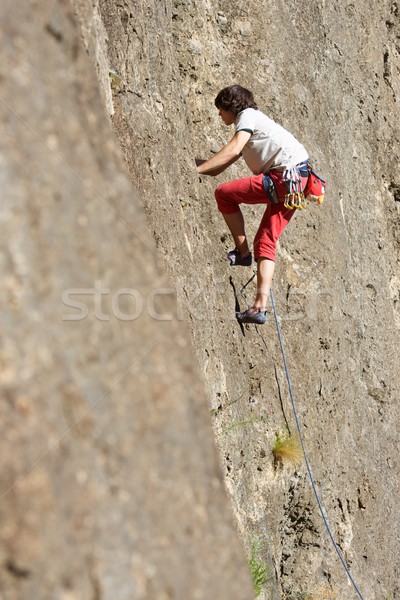 Klettern Spanien Sport Berg Ausübung Stein Stock foto © pedrosala