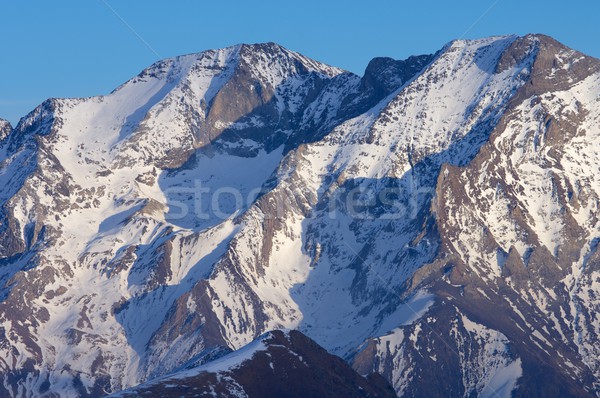 Csúcs hegyek naplemente tájkép hó hegy Stock fotó © pedrosala