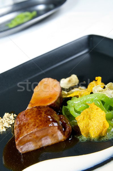 Lamm Soße Gericht gemischte Gemüse Stock foto © pedrosala