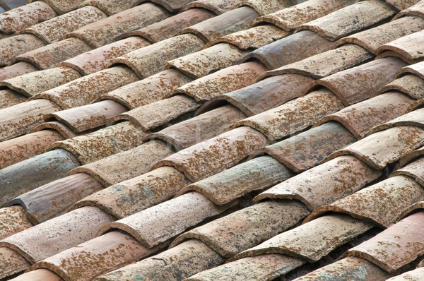 Hiszpanski dachu płytek szczegół domu tekstury Zdjęcia stock © pedrosala