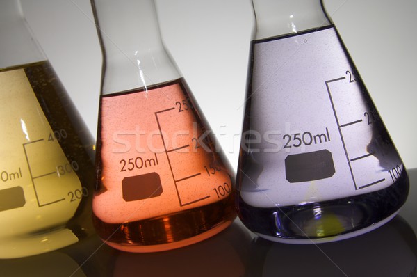 Tre laboratorio gruppo liquido bianco vetro Foto d'archivio © pedrosala