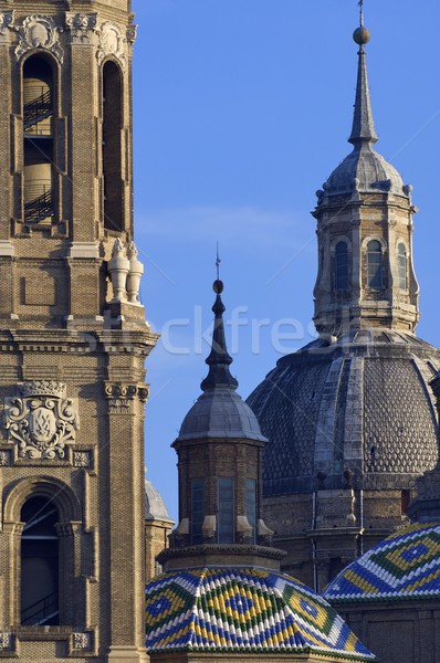 Kilátás tornyok bazilika épület város naplemente Stock fotó © pedrosala