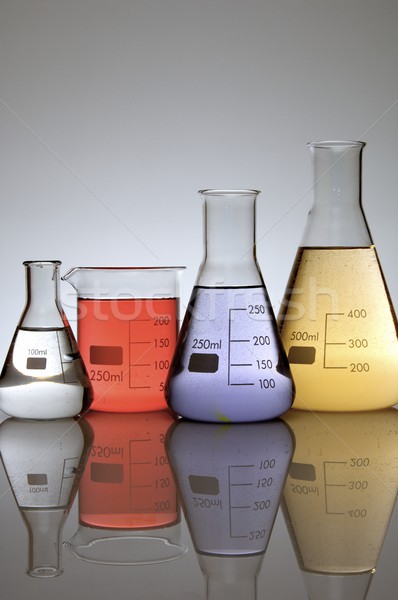 Vier Labor Flüssigkeit weiß Glas Stock foto © pedrosala