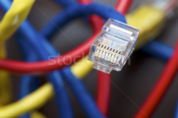 Ethernet cablu calculator colorat comunicare negru Imagine de stoc © pedrosala