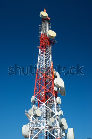 Telekomünikasyon kule mavi gökyüzü iş gökyüzü televizyon Stok fotoğraf © pedrosala