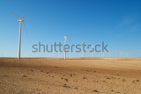 Wind Energie elektrische Macht Produktion Bereich Stock foto © pedrosala