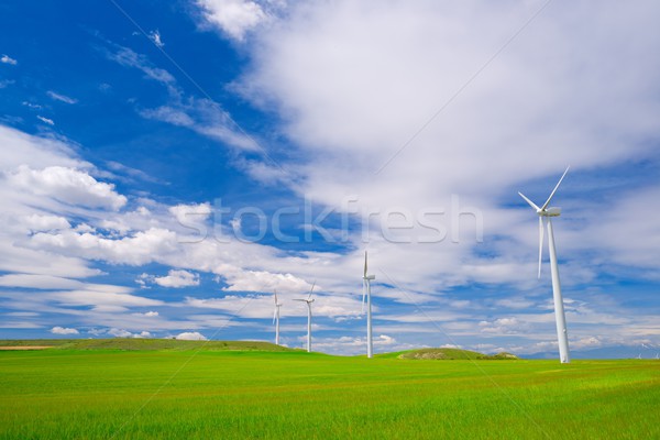 Stockfoto: Wind · energie · elektrische · macht · productie · boerderij