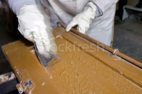 Helyreállítás kilátás fürdőkád gumi kesztyű kéz Stock fotó © pedrosala