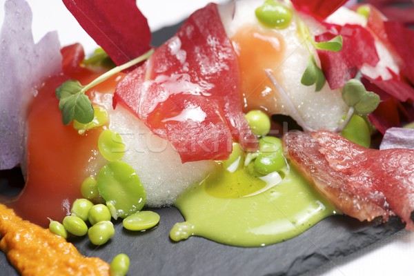 Salata de ton servit tava alimente peşte bucătărie Imagine de stoc © pedrosala