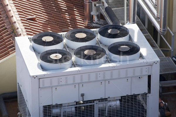 Klimaanlage Ansicht riesige Gruppe Dach Büro Stock foto © pedrosala
