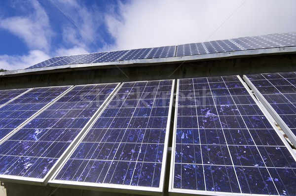 Imagine de stoc: Fotovoltaice · electric · producere · natură · tehnologie · viitor
