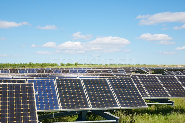 Stockfoto: Zonne-energie · fotovoltaïsche · hernieuwbare · elektrische · productie · technologie