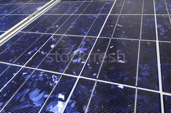 Fotovoltaice panou detaliu electricitate producere tehnologie Imagine de stoc © pedrosala
