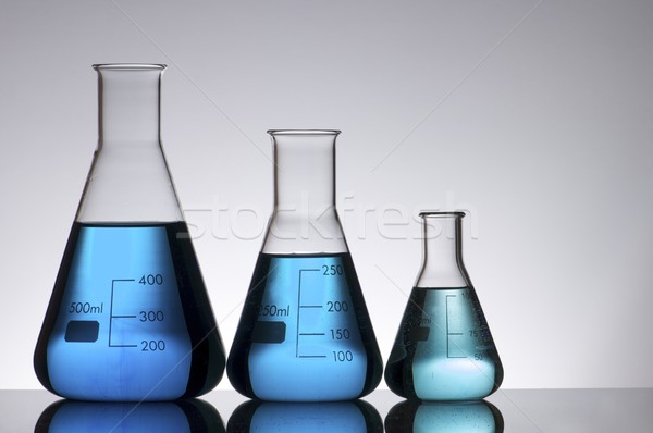 три лаборатория колба синий жидкость белый Сток-фото © pedrosala