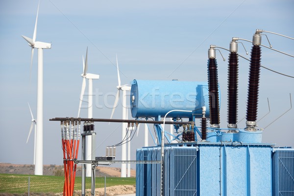 Wind energie elektrische technologie boerderij macht Stockfoto © pedrosala