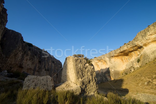 岩層 西班牙 峽谷 天空 牆 抽象 商業照片 © pedrosala
