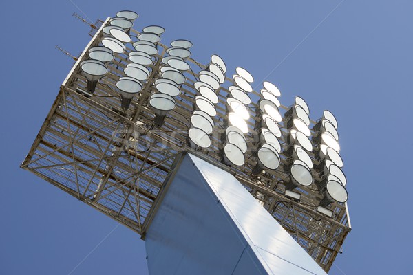 Stadion światła Błękitne niebo szkoły piłka nożna Zdjęcia stock © pedrosala