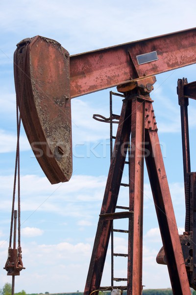 Stockfoto: Oliebron · la · hemel · werk · veld · energie