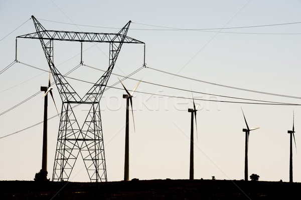 Vânt energie electric putere producere cer Imagine de stoc © pedrosala