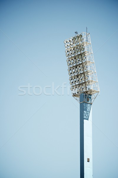 Stadion światła Błękitne niebo szkoły piłka nożna Zdjęcia stock © pedrosala