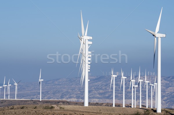 Elektrische productie heldere hemel landschap technologie veld Stockfoto © pedrosala