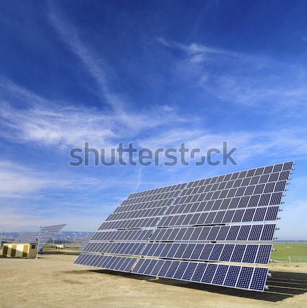 Nap növény fotovoltaikus ipartelep felhők technológia Stock fotó © pedrosala
