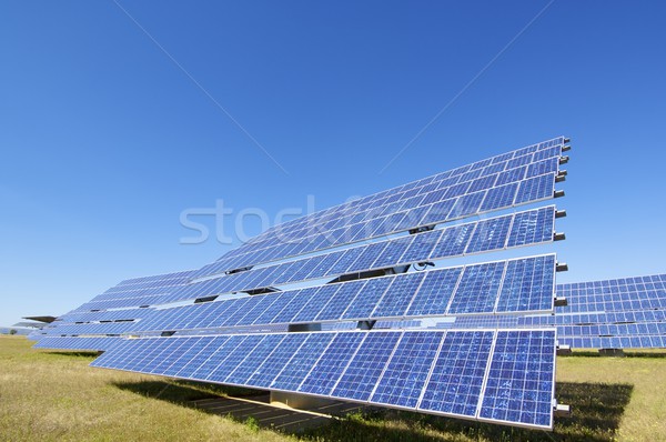 Güneş enerjisi endüstriyel güneş panelleri yenilenebilir elektrik enerji Stok fotoğraf © pedrosala