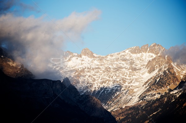 Spitze Tal Wand Sonnenuntergang Berg Winter Stock foto © pedrosala