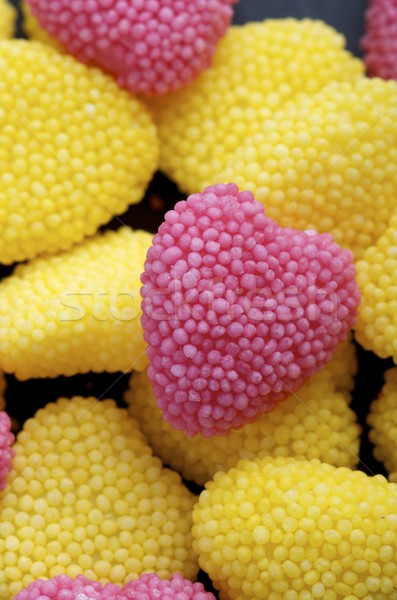 Cukorkák csoport szív alakú zselés bab rózsaszín Stock fotó © pedrosala