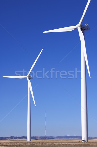 Dwa Błękitne niebo niebo technologii energii przyszłości Zdjęcia stock © pedrosala