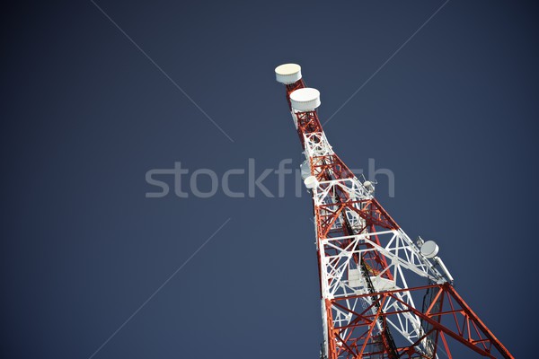 ストックフォト: 電気通信 · 塔 · 青空 · ビジネス · 空 · テレビ